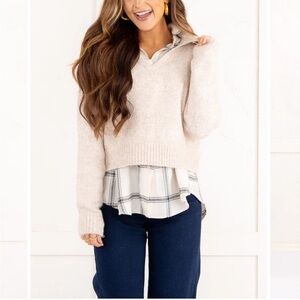 Z SUPPLY Redford Sweater XL NWT in light oatmeal heather